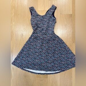 Un Deux Trois Navy and Pink Floral Mini Dress